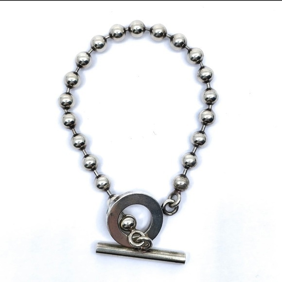 Gucci Sterling Silver Boule Beaded‎ Toggle Bracelet - Picture 1 of 8